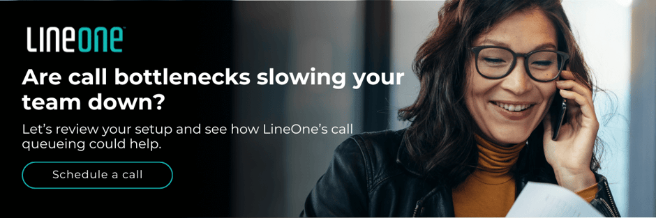 Are call bottlenecks slowing your team down? Let's review your set up and see how LineOne's call queueing could help. Schedule a call.