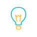 Blue and yellow lightbulb.