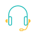 Blue and yellow headset.