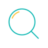 A blue and yellow magnifying glass.